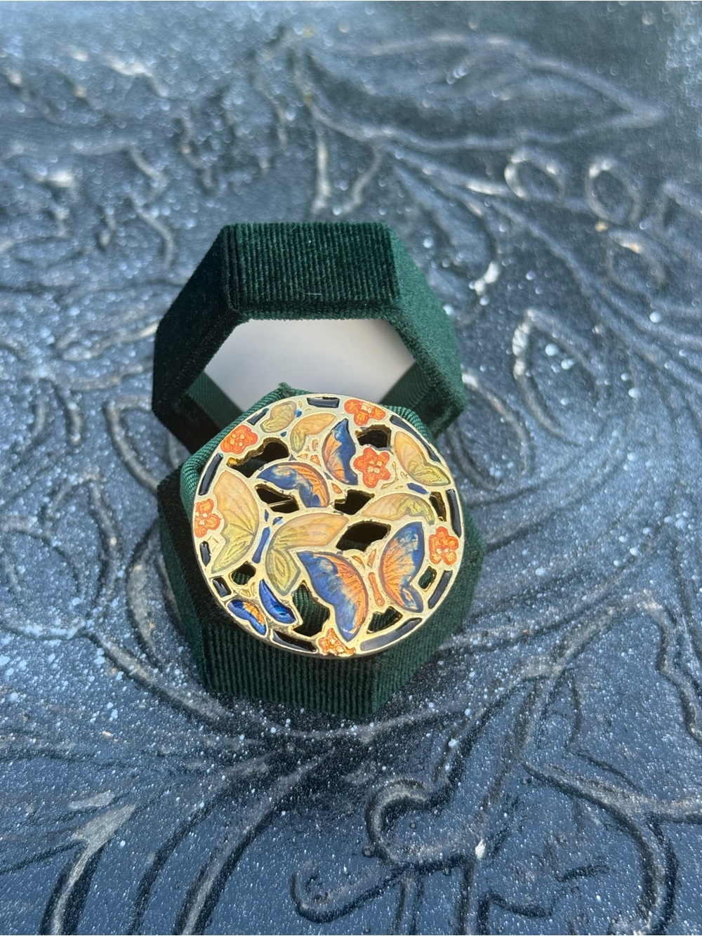 VTG 1980’s Cloissone brooch with butterfly motif